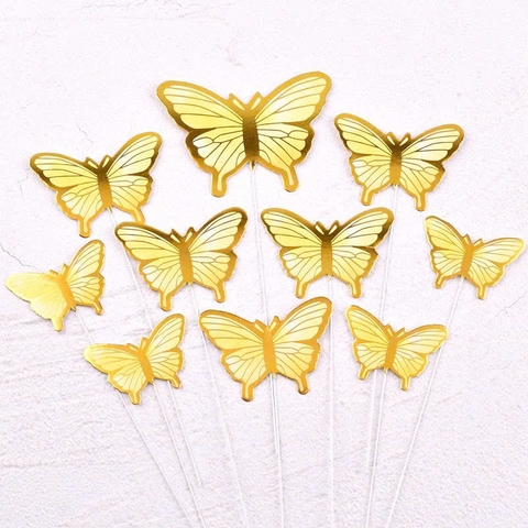 10 set bướm giấy mẫu mới (10 bướm/set)-màu VÀNG.