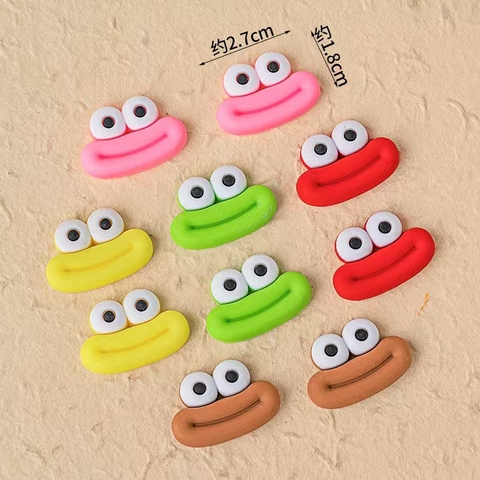 Set nhựa dẻo - 10  chiếc miệng kute sắc màu (kt NHỎ 1.8cmx2.7cm).