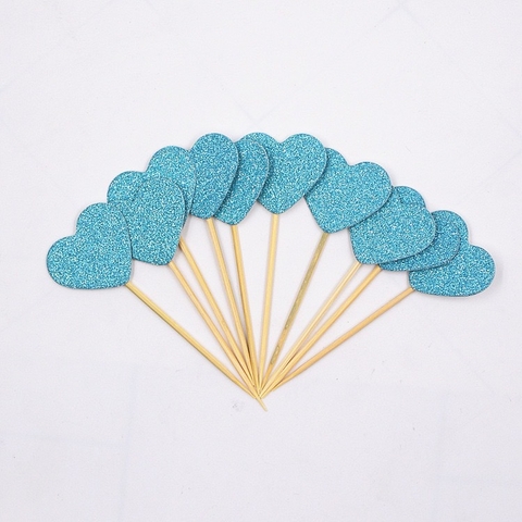 Set 10 cây tim giấy nhỏ-XANH.