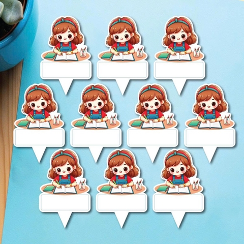 Set 50 thẻ giấy có chân cắm-bé GÁI viết bài.