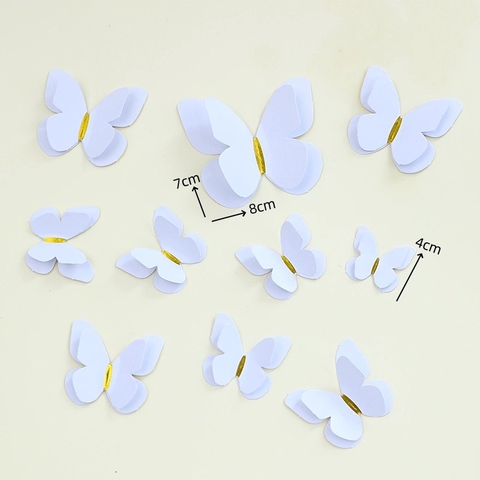 Set 10 bướm giấy 2 lớp -TRẮNG.