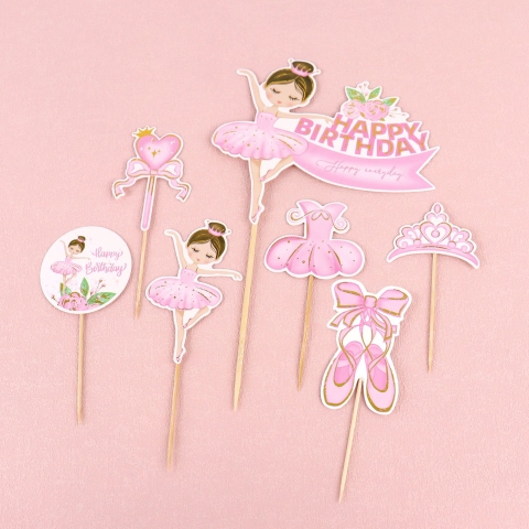 Combo 2 set giấy-em bé bale hồng ép nhũ đẹp.