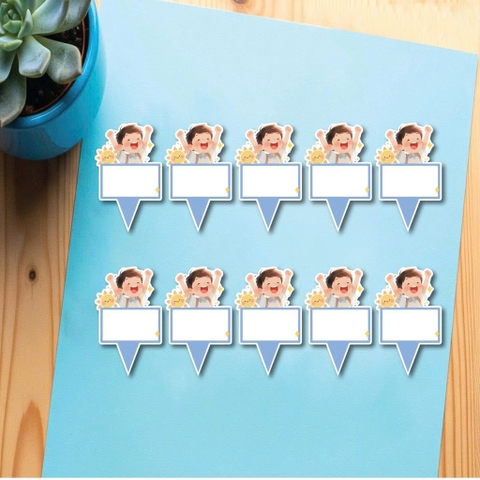 Set 50 thẻ giấy có chân cắm-bé TRAI mặt trời.