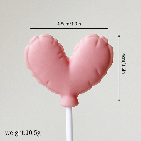 Trái tim nhựa silicon kt 4cmx4.8cm-HỒNG.