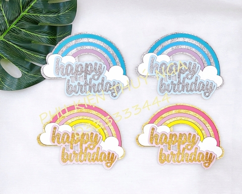 Set 8 cầu vồng  HPBD nhũ xanh hồng (mix 2 màu - 4 chiếc/màu).