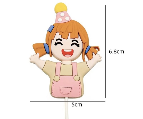 Tượng bé răng thỏ mũ hồng (nhựa dẻo dày).