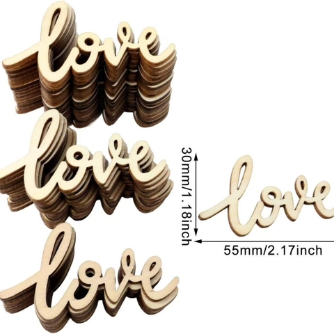 Set 50 chữ LOVE gỗ (kt 3mm x5.5mm)9818.