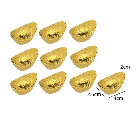 Set 10 thỏi vàng nhựa-size TO (2x2.5x4cm).