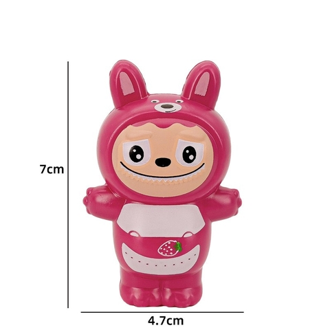 Tượng LABUBU nhựa cứng kt 7cm-HỒNG ĐẬM 5088.