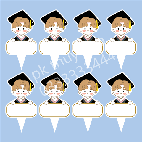 Set 50 thẻ giấy có chân cắm-bé TRAI CỬ NHÂN (MẪU 3).