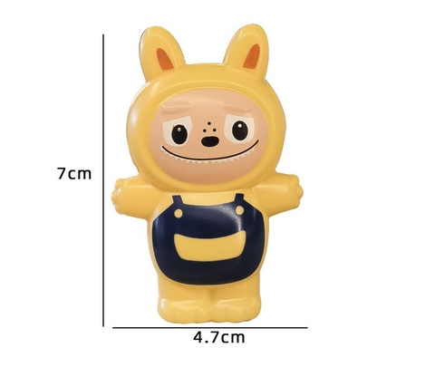 Tượng LABUBU nhựa cứng kt 7cm-VÀNG XANH.