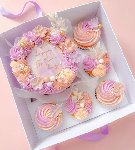 Set 10 hộp cupcake 5 LỖ (mẫu mới) kthuoc 26x26x12cm (NẮP GIẤY) (kèm đế ở khay to).
