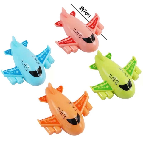 Bộ 4 máy bay nhựa (không có cánh quạt) hồng-xanh-cam.