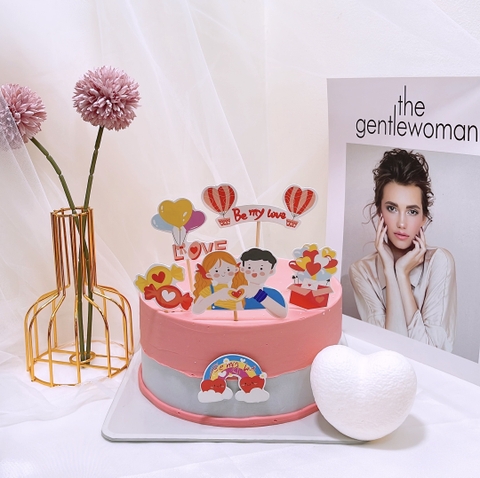 Combo 2 set giấy Valentine-Cặp đôi Be my love -kẹo-cầu vồng.