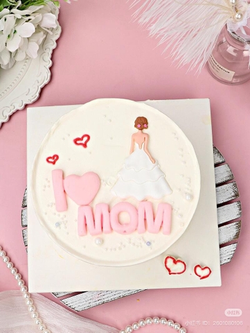 Set chữ nhựa dẻo -  I 🧡 MOM (hồng).