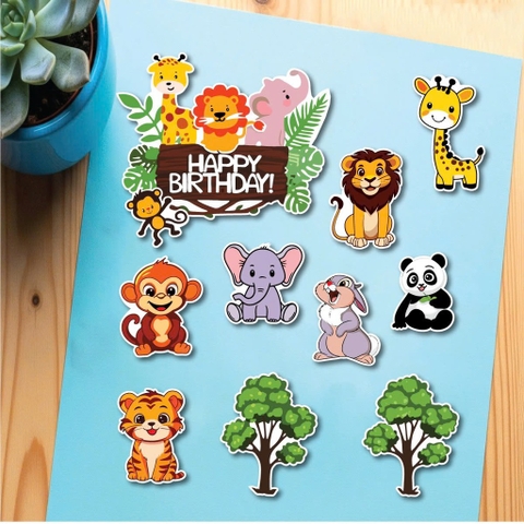 10 set giấy  - động vật rừng, cây, bảng HPBD.