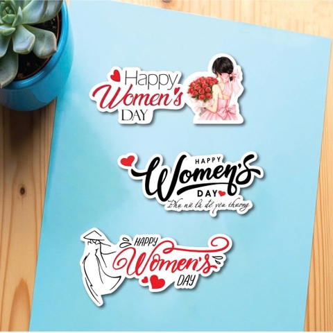 30 chữ giấy Happy Women's day mix mẫu SIZE TO kt 10cm.