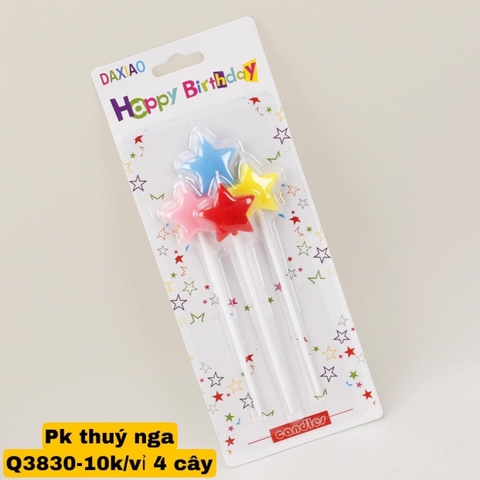 Nến 4 cây ngôi sao 4 màu  (mua 1 tặng 1)