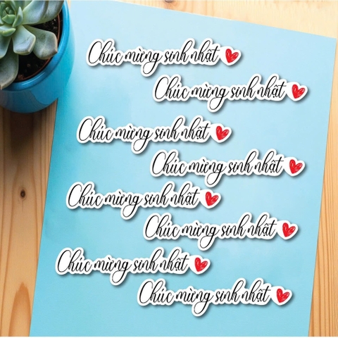Set 80 chữ giấy -chúc mừng sinh nhật và trái tim đỏ (kt 12cm).