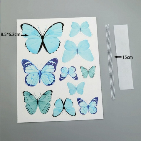 10 Set bướm giấy mẫu mới - xanh dương mix nhiều mẫu (10 bướm/set).