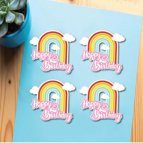 Set 20 cầu vồng HPBD  dáng dài -chữ HỒNG.