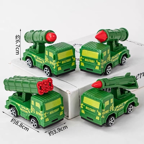 Set 4 xe QUÂN ĐỘI (xe tăng) - size to, màu nhạt.