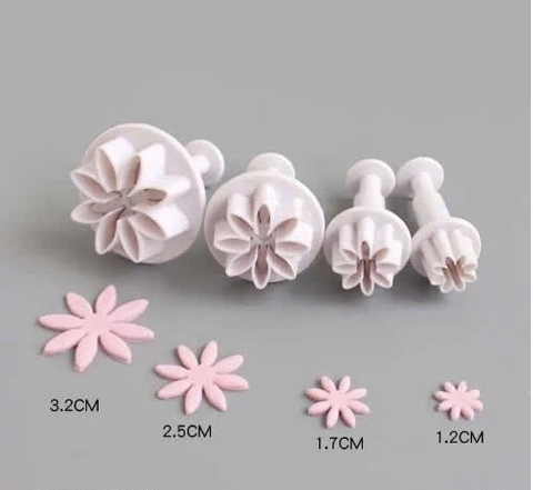 Set 4 khuôn nhấn -Hoa cúc (4 kích thước).