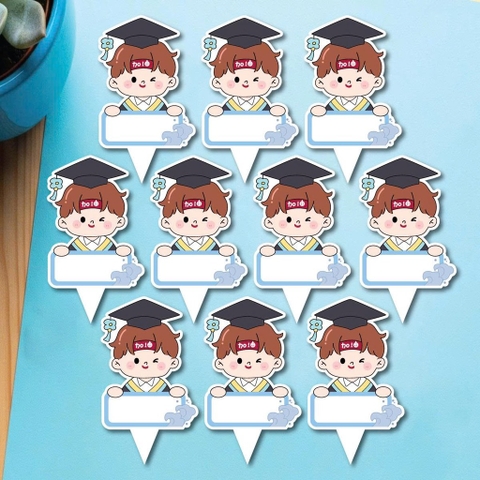 Set 50 thẻ giấy có chân cắm-bé TRAI cử nhân (MẪU 9).