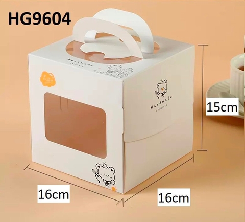 Set 50 hộp giấy cửa sổ - gấu đầu bếp trắng size 16x16x15cm  (KÈM ĐẾ).