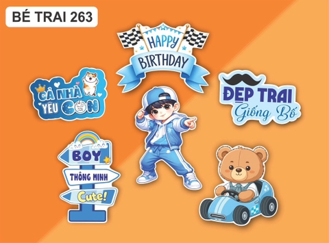 10 set giấy HD - bé trai xanh dương 263 (đẹp trai giống bố).