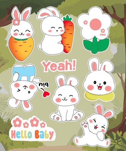 Combo 2 set giấy thỏ carot (hello baby).