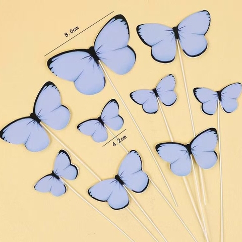 10 Set bướm giấy CÁNH TRÒN -XANH DƯƠNG  (9 bướm/set).
