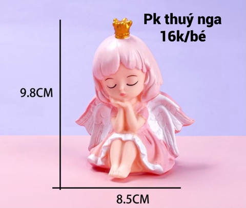 Em bé thiên thần có cánh (ngủ)-HỒNG size TO-NHỰA MỀM.