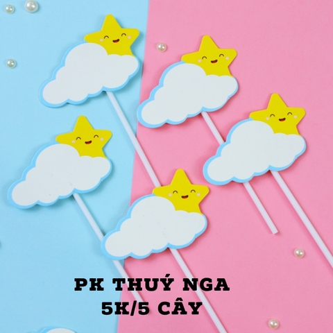 CAM-Set 5 bảng trắng gắn ngôi sao.L032