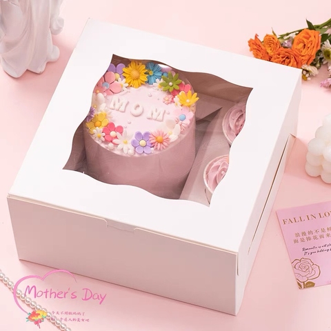 Set 10 hộp cupcake 5 LỖ (mẫu mới) kthuoc 26x26x12cm (NẮP GIẤY) (kèm đế ở khay to).
