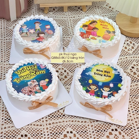 Combo 12 bảng tròn chủ đề trung thu (đường kính 8cm).