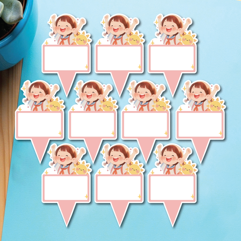 Set 50 thẻ giấy có chân cắm-bé GÁI mặt trời.