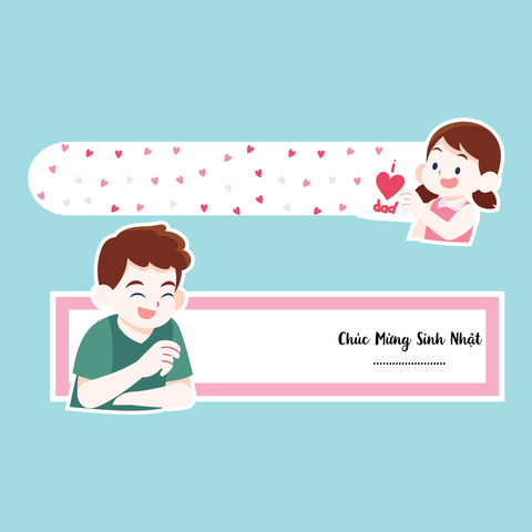 10 set thẻ kéo- cha và con gái (mẫu 2).