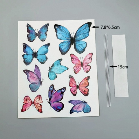 10 Set bướm giấy  mẫu mới -XANH DƯƠNG mix bướm màu tối (10 bướm/set).