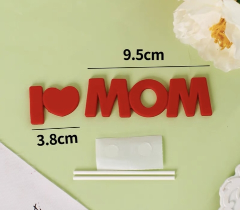 Set chữ nhựa dẻo - I 🧡 MOM (ĐỎ).