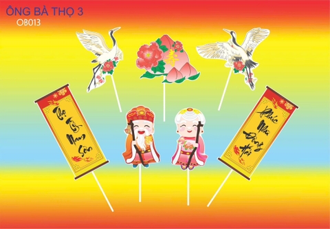 Set tết HD-ông bà mẫu 1 (có câu đối).