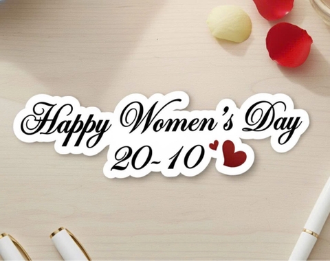Set 50 bảng giấy Happy women's day 20-10 (kt 12cm).