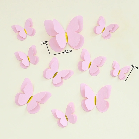 Set 10 bướm giấy 2 lớp -HỒNG.