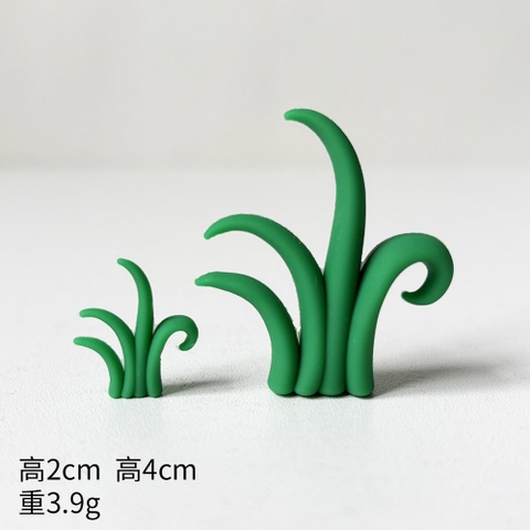 Set nhựa silicon - 2 cây cỏ màu xanh đậm.