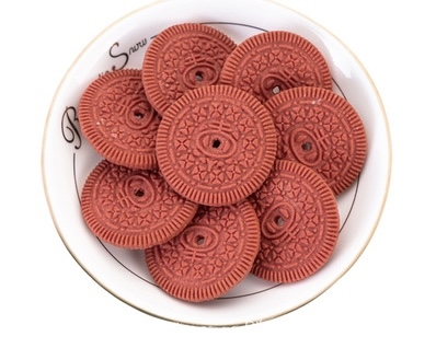 Bánh quy tròn gói 220gam đk 4.5cm - MÀU ĐỎ.