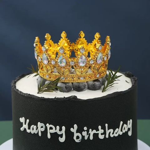Vương miện VÀNG đính đá - đá sắc màu SIZE TO (đk 12.5cm) (chú ý size to).