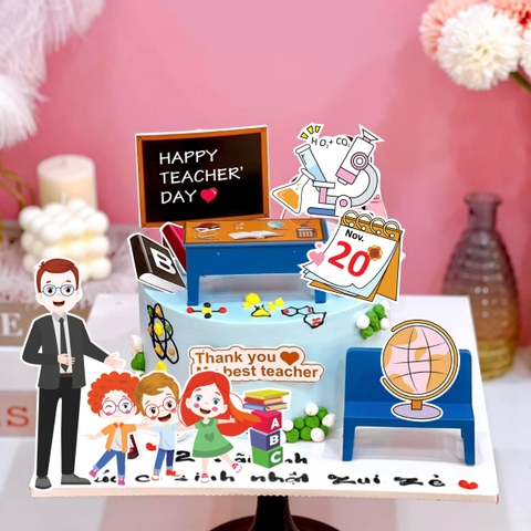Combo 2 set giấy 20-11: Thầy giáo và học sinh (mẫu 11-thầy giáo vest đen)9122.