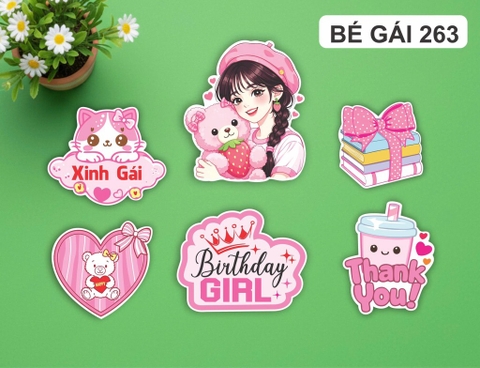 10 set giấy HD - bé gái hồng 263 (bảng chữ xinh gái).