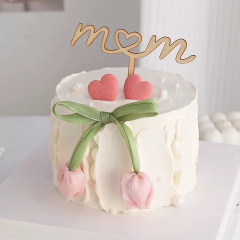 Nơ lụa hoa tuylip (kích thước to -45cm)-HỒNG PHẤN.