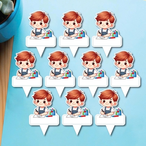 Set 50 thẻ giấy có chân cắm-bé TRAI viết bài.